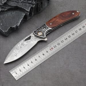 Damascus folding knife multi-function wilderness survival knife outdoor camping equipment outdoor knife product image