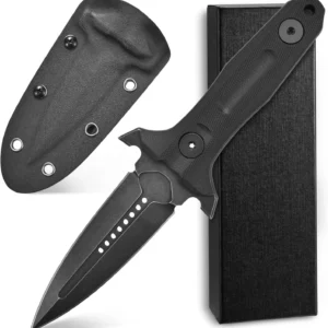 Stonewashed steel knife G10 handle full survival knife outdoor EDC camping outdoor knife product image