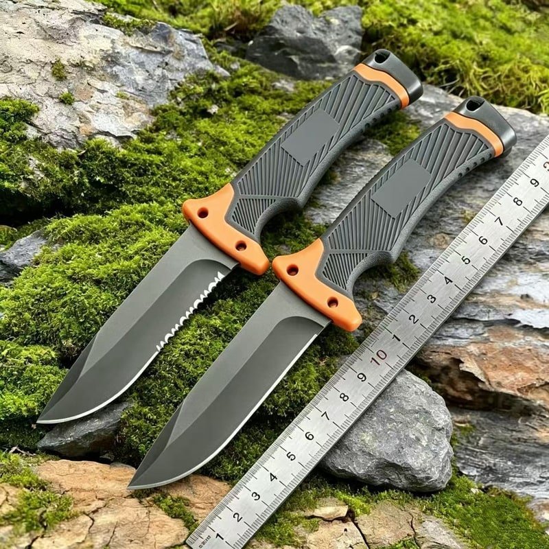 manual-clean-800-144.jpg Grey Handle Outdoor Fixed Blade Knife Set outdoor knife product image