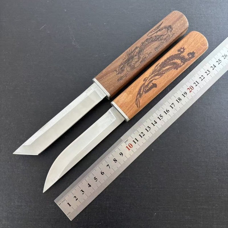 manual-clean-800-206.jpg Wood Handle Outdoor Utility Fixed Blade Knife Pair outdoor knife product image