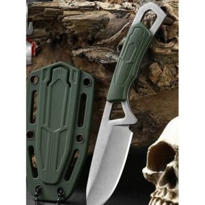 Outdoor Fixed Blade Knife with Green Sheath outdoor knife product image