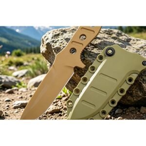 Outdoor Fixed Blade Knife with Tan Sheath outdoor knife product image