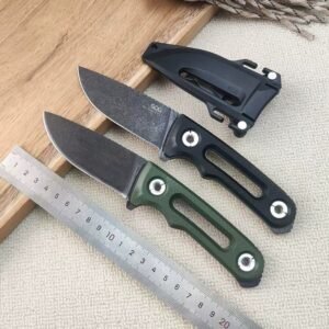 Compact Outdoor Fixed Blade Knife Set with Green Handles outdoor knife product image