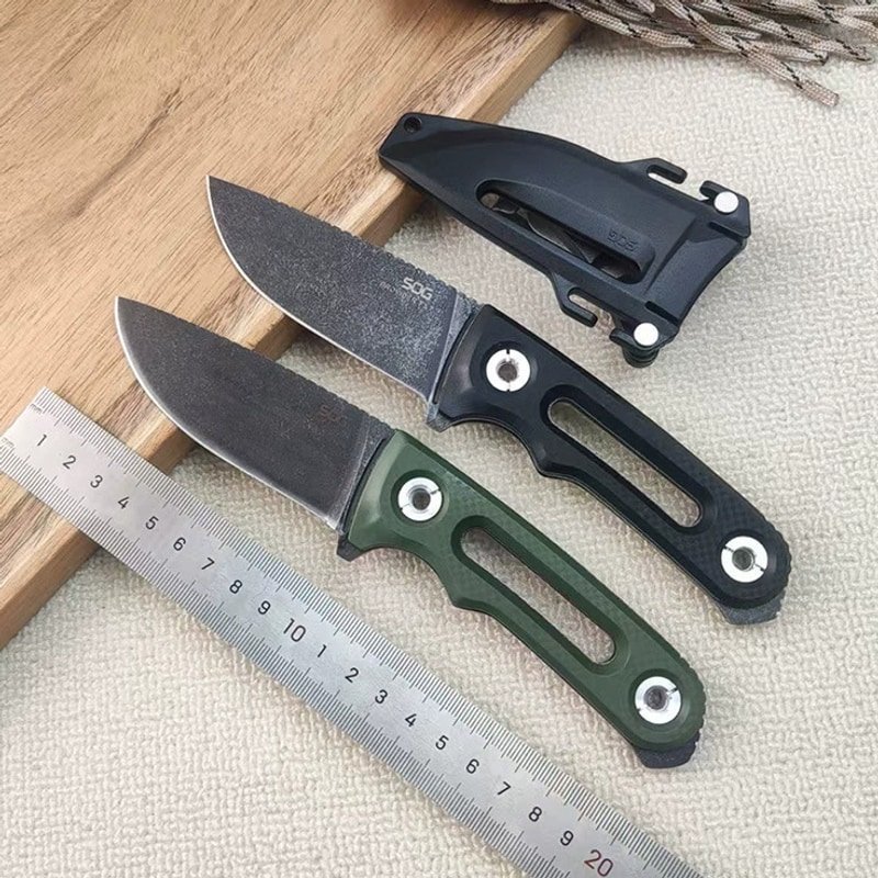 manual-clean-800-247.jpg Compact Outdoor Fixed Blade Knife Set with Green Handles outdoor knife product image