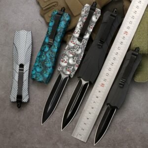 Compact Outdoor Fixed Blade Knife Set with Pattern Handles outdoor knife product image
