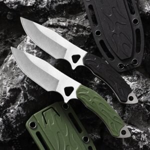 Green and Black Outdoor Fixed Blade Knife Set outdoor knife product image