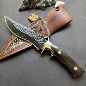 Damascus Style Outdoor Fixed Blade Knife with Sheath outdoor knife product image