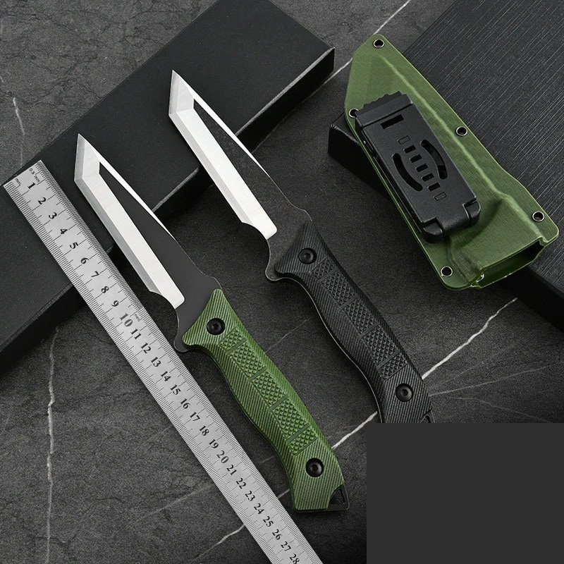 manual-clean-800-323.jpg Green Sheath Outdoor Fixed Blade Knife Set outdoor knife product image
