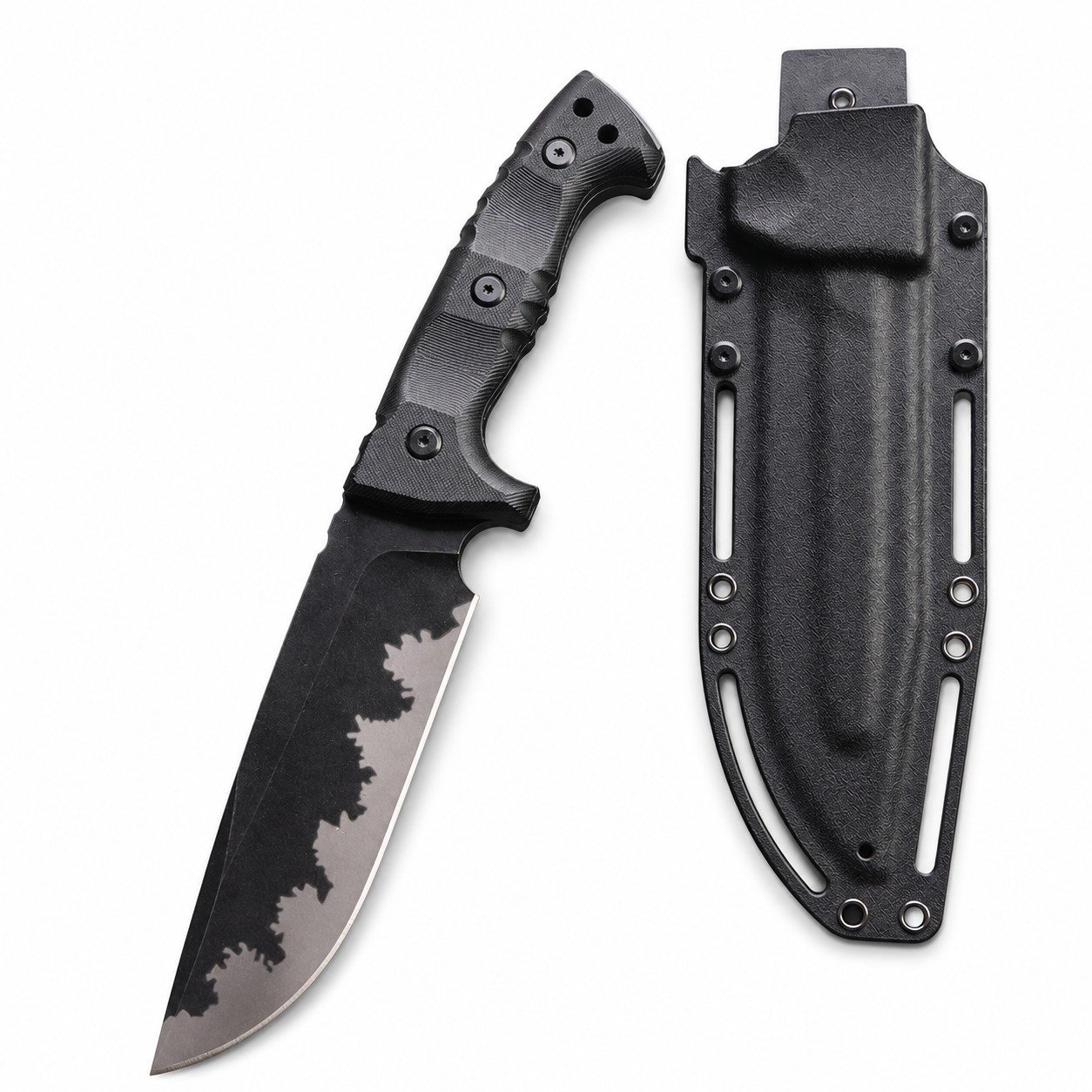 19445-main-white-clean.jpg Camping outdoor survival knife portable knife high hardness straight knife sharp survival knife integrated keel high hardness tactical knife--Black-1