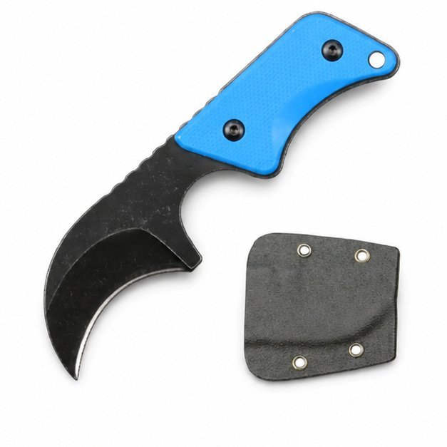 19483-main-white-clean.jpg Neck Knife G10 handle with kydex sheath EDC tool-Blue