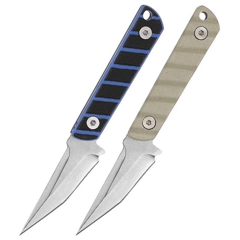 21801-main-white-clean.jpg G10 Handle Neck Knife – Compact Fixed Blade Mini EDC Knife