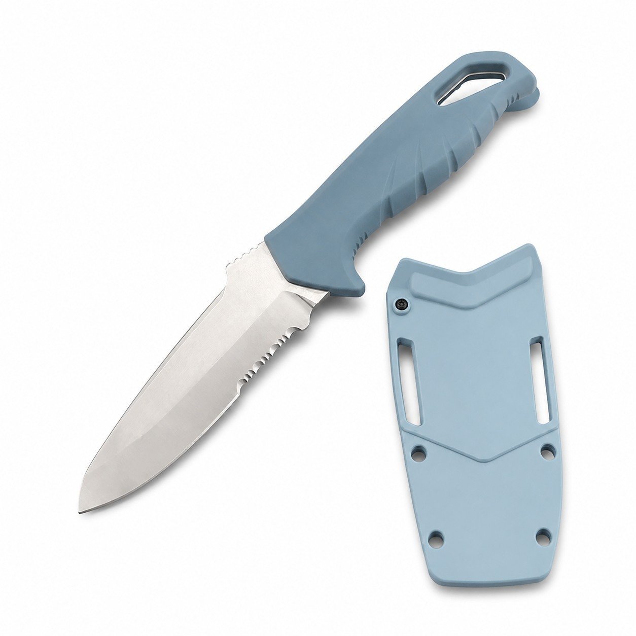 49857-main-white-clean.jpg Butterfly 18040 Straight Half-teeth Fixed Blade Knife
