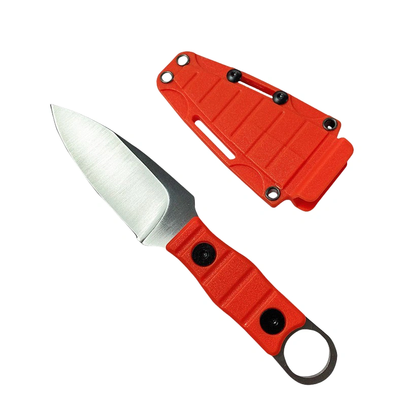 a-8.webp Outdoor straight knife, high hardness, sharpness, tactical small straight knife, with K sheath A-8 Sanding/Orange handle